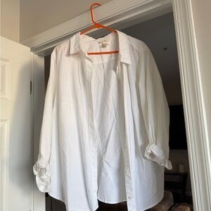Classic White Women's Button-Up Shirt Jacket